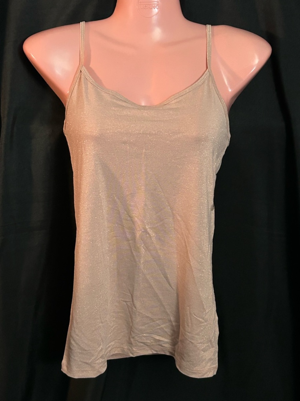 Aeropostale Women’s Shimmer Cami Tank Top Tan MD NWT